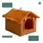 Casita Plegable Cucha para mascotas Peluche Interior No24 - Image 2