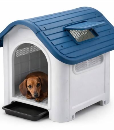 Casa para perro con techo impermeable y bandeja extraíble