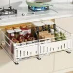 Organizador estante expandible de metal con cajones deslizantes