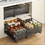 Organizador estante expandible de metal con cajones deslizantes