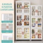 Contenedor Plástico Plegable Armario Apilable ruedas 3 niveles ancho - Image 3