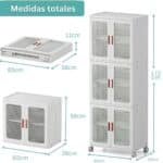 Contenedor Plástico Plegable Armario Apilable ruedas 3 niveles ancho - Image 2