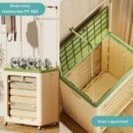 Perchero organizador plastico plegable ruedas verde - Image 5