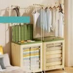 Perchero organizador plastico plegable ruedas verde - Image 6