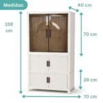Mueble Contenedor Ropero Plegable ruedas 3 niveles con barral y ruedas - Image 8