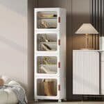 Zapatero organizador plegable con cierre magnético y ruedas