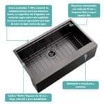 Bacha Cocina Acero Granero Rectangular Premium - Image 6