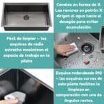 Bacha Cocina Acero Granero Rectangular Premium - Image 8