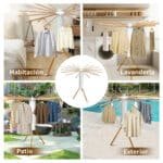 Tender Plegable Ropa Pie Con Alas Tripode reforzado - Image 10