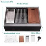 Bacha Cocina Acero Granero Rectangular Premium - Image 10