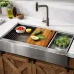 Bacha Cocina Acero Granero + Set Grifo acero inoxidable Rectangular Premium