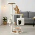 Árbol de gatos 122 cm con rascador, refugio y juguetes colgantes