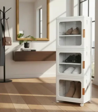 zapatero organizador plegable apilable