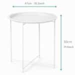 Mesa Ratona Auxiliar de Arrime Redonda Metalica Plegable Desmotable - Image 3