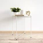 Mesa Ratona Auxiliar de Arrime Redonda Metalica Plegable Desmotable - Image 8