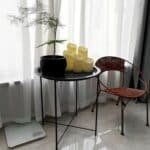 Mesa Ratona Auxiliar de Arrime Redonda Metalica Plegable Desmotable - Image 15