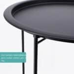 Mesa Ratona Auxiliar de Arrime Redonda Metalica Plegable Desmotable - Image 16