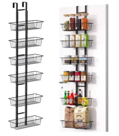 Estante organizador sobre puerta – 6 niveles metálicos, plegable y sin instalación