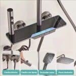 Columna de Ducha Inteligente Monocomando panel digital grande Negro MS084 - Image 8