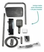 Columna de Ducha Inteligente Monocomando panel digital grande Negro MS084 - Image 7