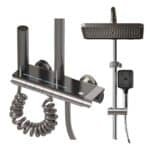 Columna de Ducha Inteligente Monocomando panel digital chico Gris MS083