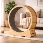 Rueda Ejercicio Gato Correr Gimnasio Alfombra Simil Madera Marrón