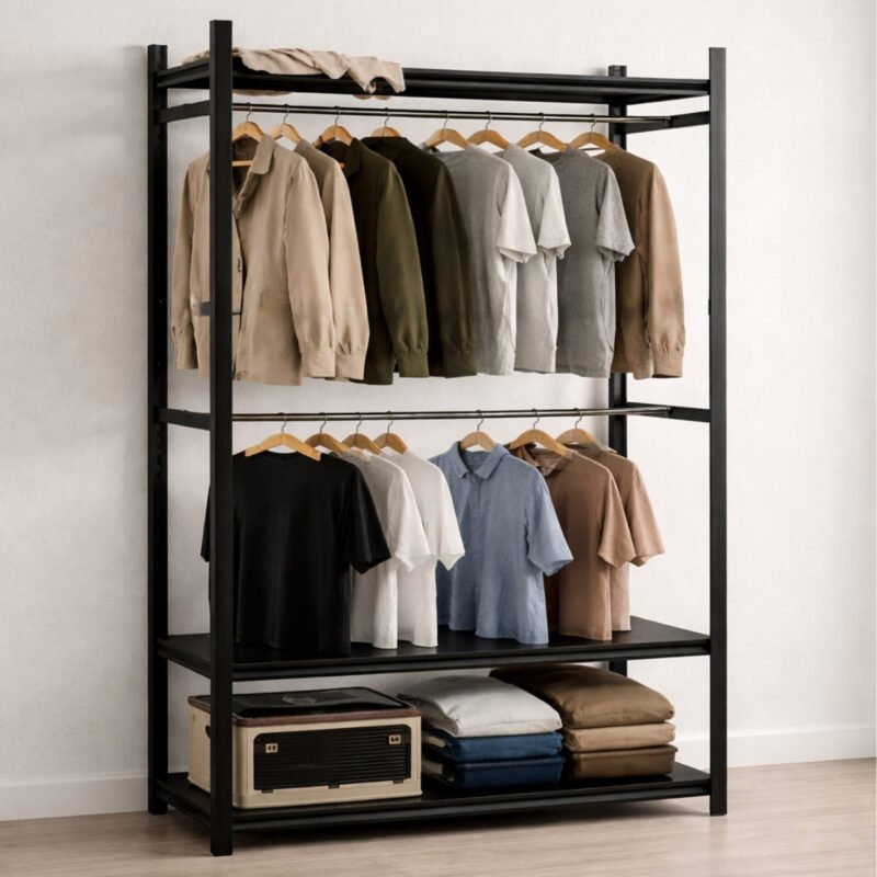 Armario Placard Modular metálico con estantes ajustables y diseño industrial moderno