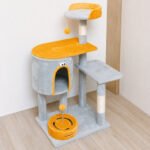 Rascador Torre Cueva gimnasio Gris Casita Para Gatos 90cm (C10)