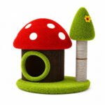 Rascador Torre Hongo gimnasio Gris Casita Para Gatos 63cm (F2)