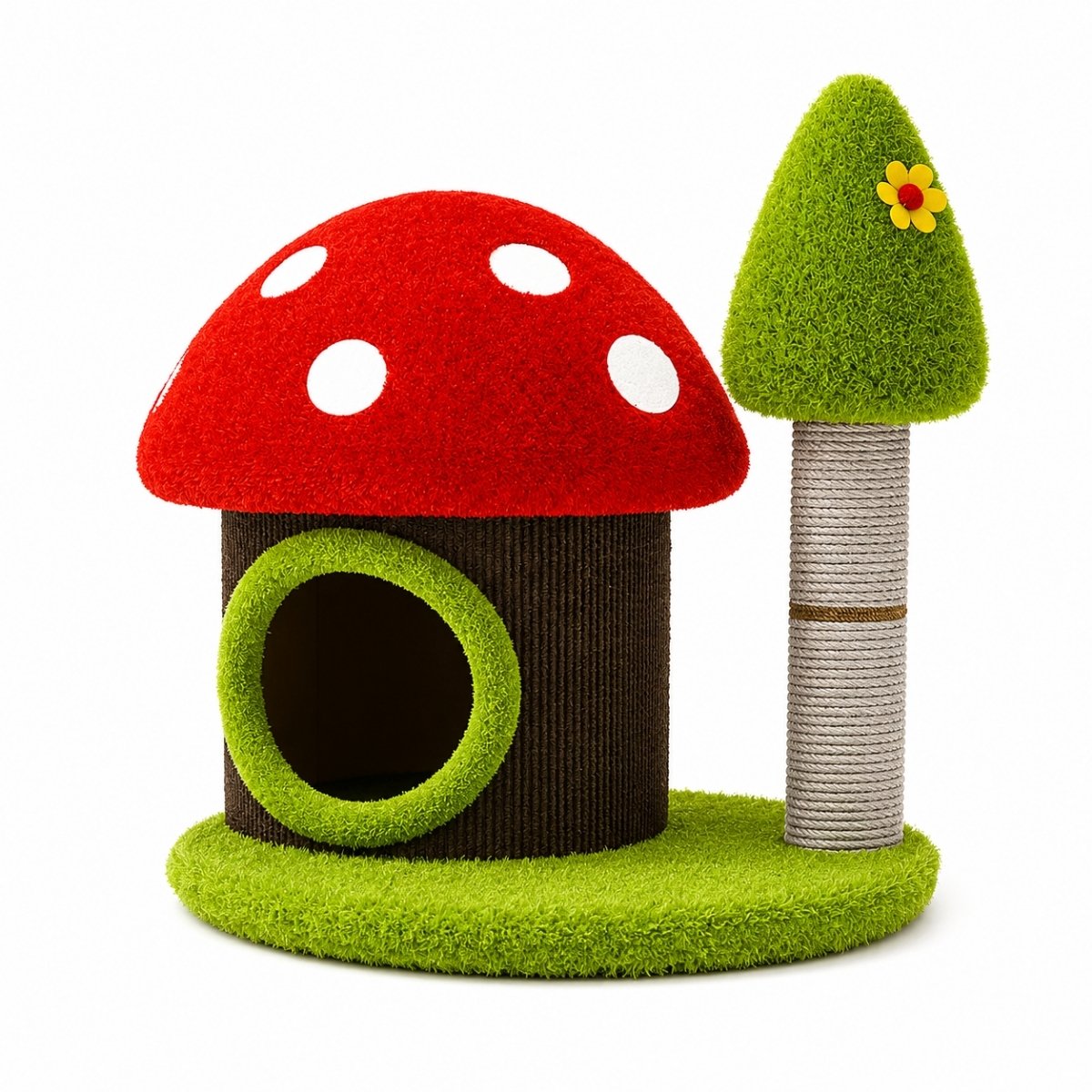Rascador Torre Hongo gimnasio Gris Casita Para Gatos 63cm (F2)