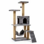 Rascador Gimnasio Torre Casita Para Gatos Gris suave 125CM (013) L