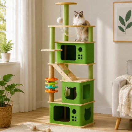 Torre Playground Cápsula Espacial para gatos con casitas y cápsula transparente