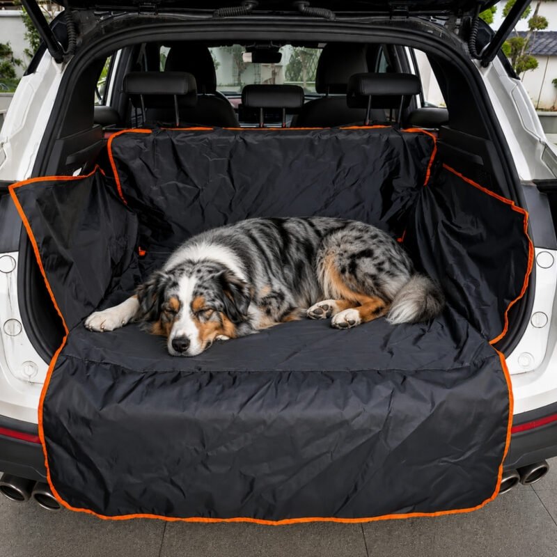 Funda plegable impermeable de tela Oxford negra para mascotas, portátil y versátil